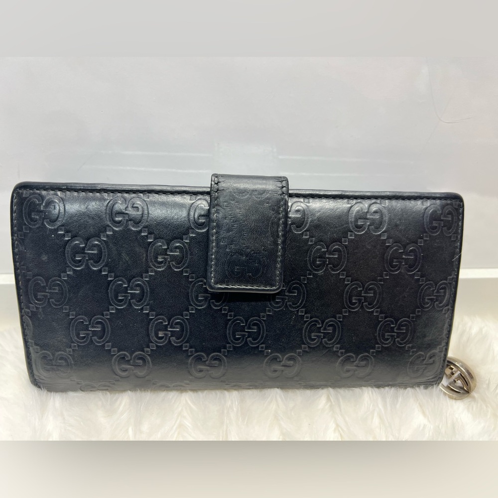 Gucci Black Signature Leather Continental Wallet